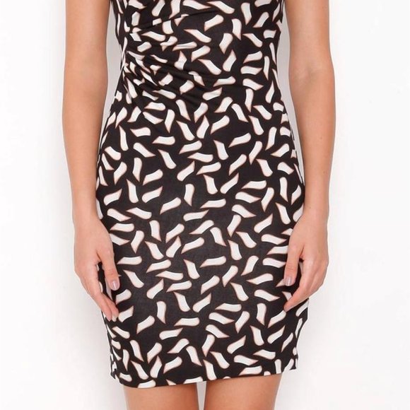 DVF Diane Von Furstenberg GLASMARY Silk Jersey Draped Dress Snake Flutter - Picture 5 of 14